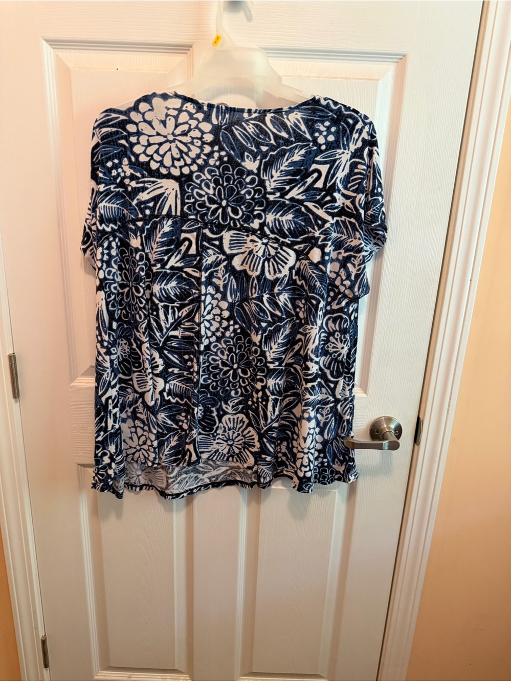 Artisan Navy and White Floral Short-Sleeve Tunic